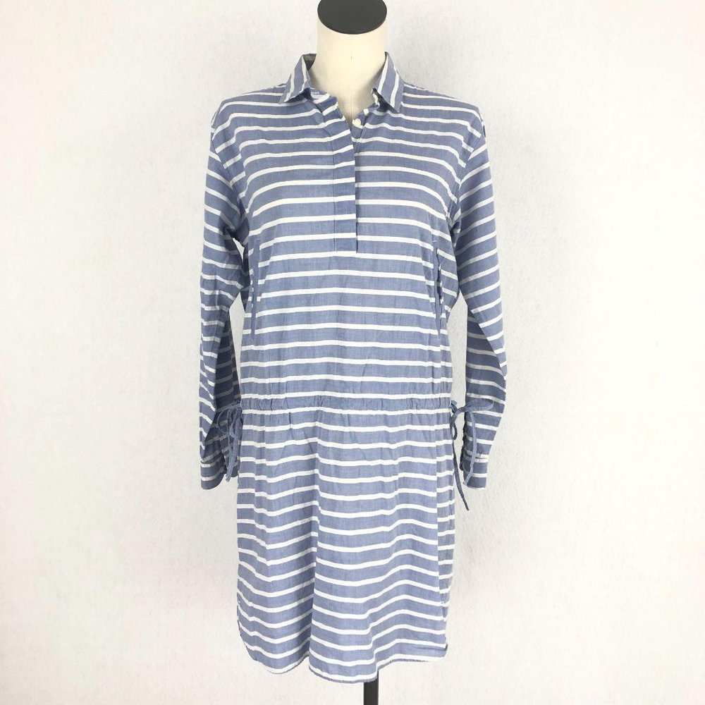 SOLD Gap Blue White Striped Drawstring Dress Sz S - Picture 2 of 11